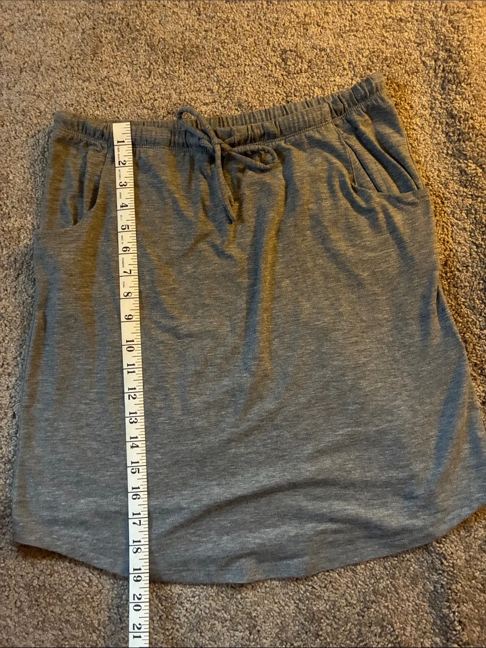 Casual Drawstring Jersey Skirt - Gray - Picture 4 of 6